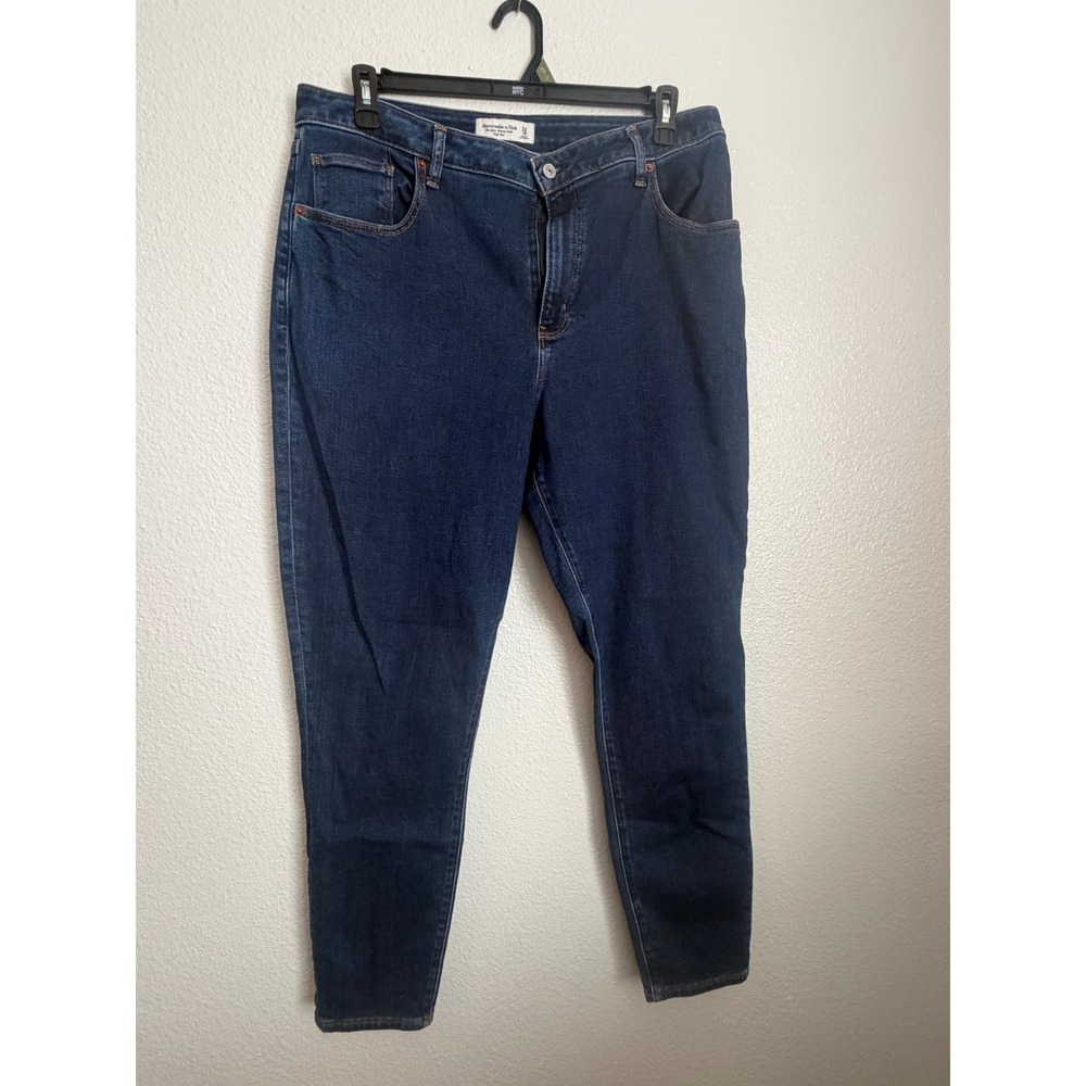 Abercrombie & Fitch Curve Love Super Skinny Ankle Jean Dark High Rise 34L 18L